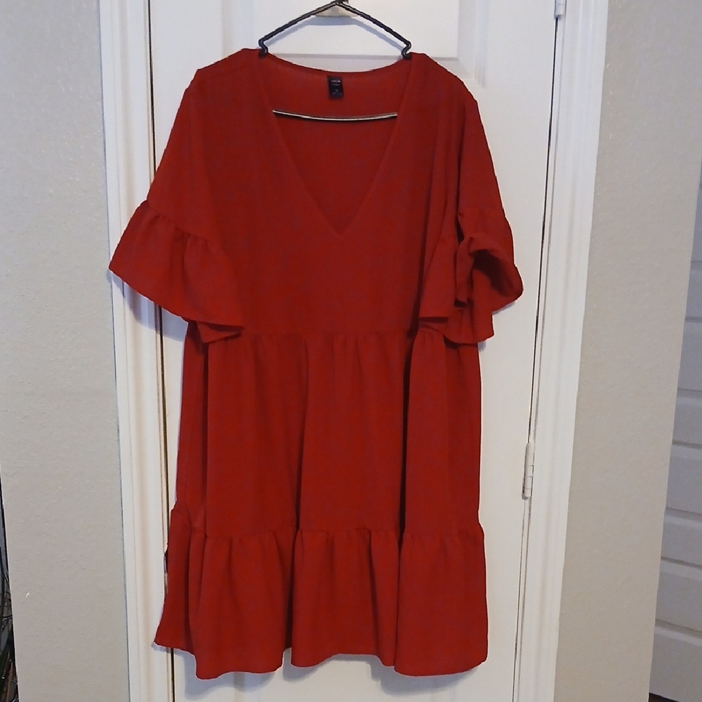 SHEIN Red Midi Dress